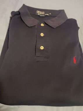 Ralph Lauren Navy Polo with Red Pony Embroidery